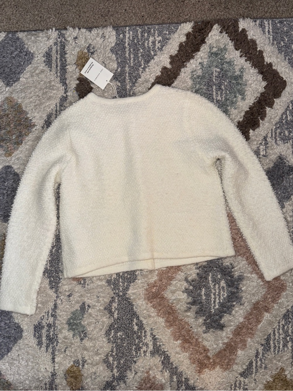 Free Assembly Cream Textured Button-Front Sweater - Picture 7 of 7